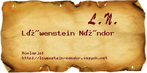 Löwenstein Nándor névjegykártya